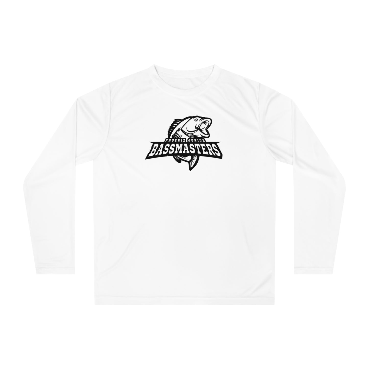 Junior Bassmasters High School Adult Dry Fit Long Sleeve Tee - White Logo