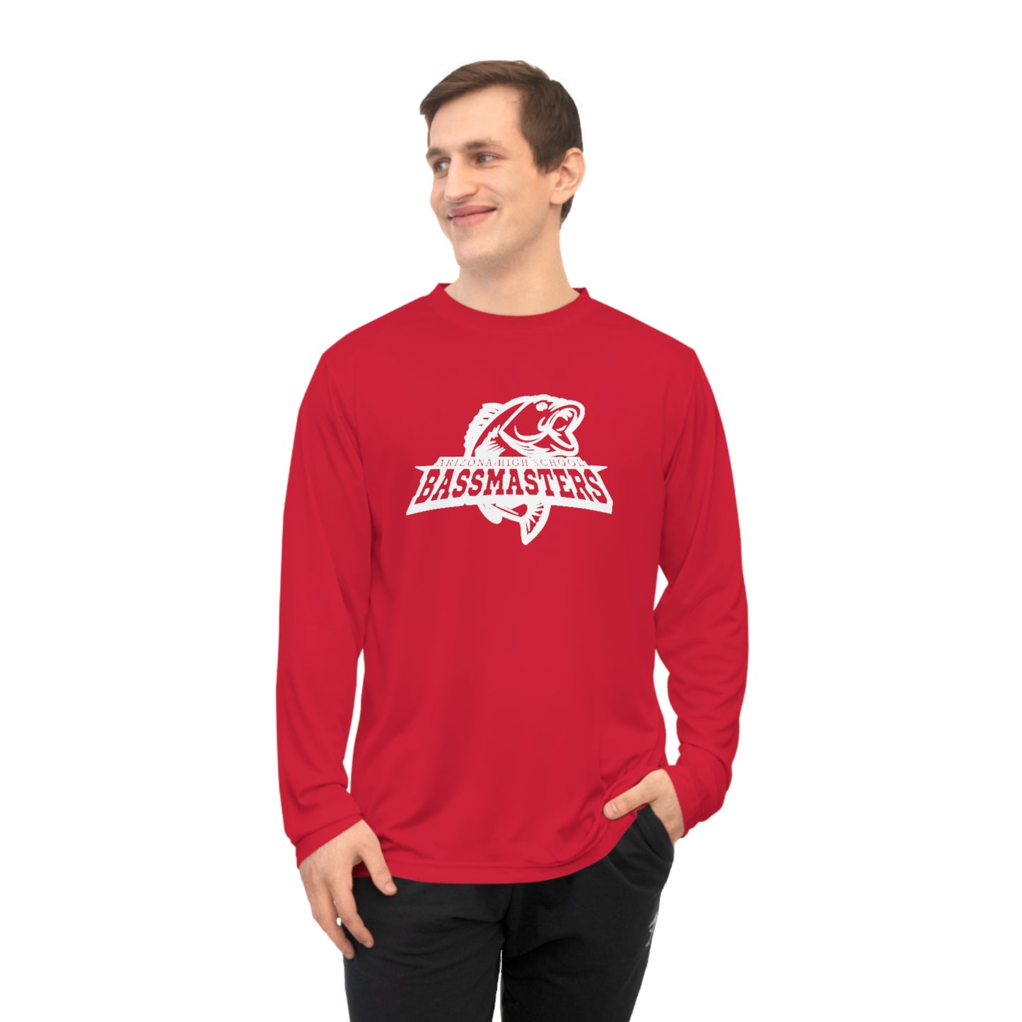Junior Bassmasters High School Adult Dry Fit Long Sleeve Tee - White Logo