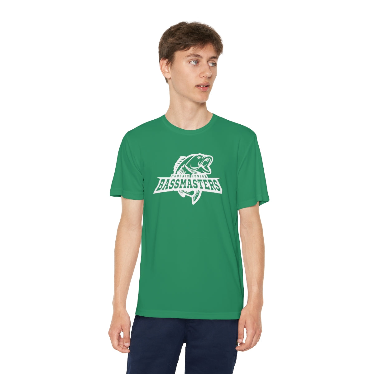 Junior Bassmasters Youth Dry Fit Tee - White Logo
