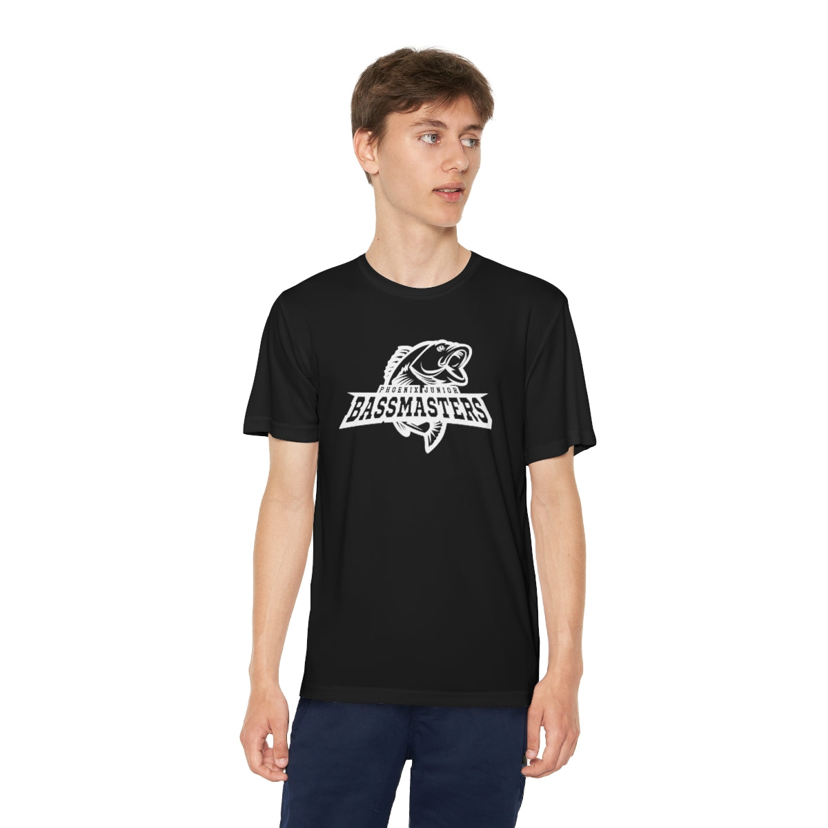Junior Bassmasters Youth Dry Fit Tee - White Logo
