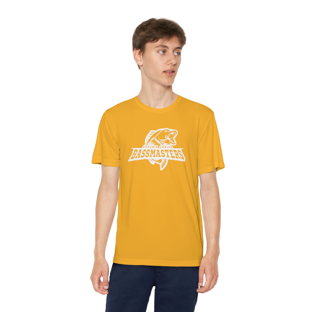 Junior Bassmasters Youth Dry Fit Tee - White Logo