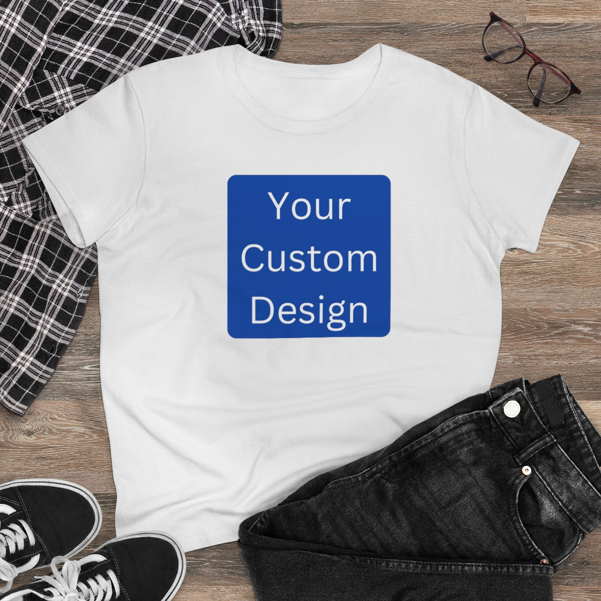 Women's Midweight Cotton Tee (Front and Back Design)