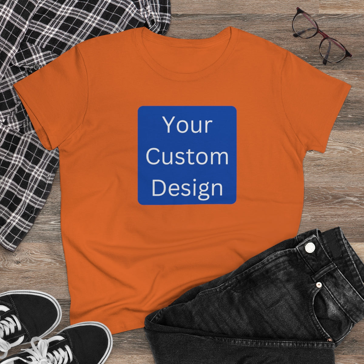 Women's Midweight Cotton Tee (Front and Back Design)