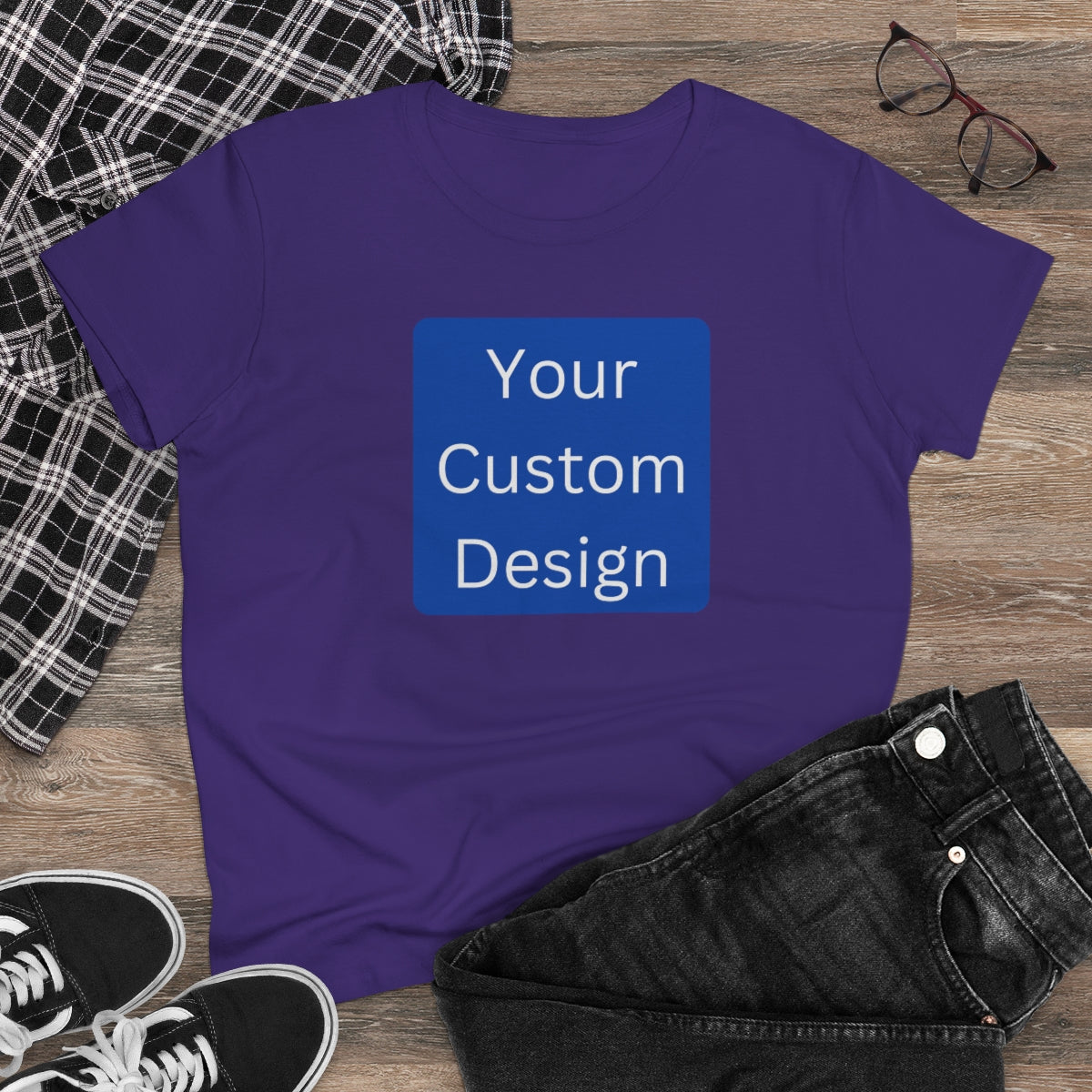 Women's Midweight Cotton Tee (Front and Back Design)