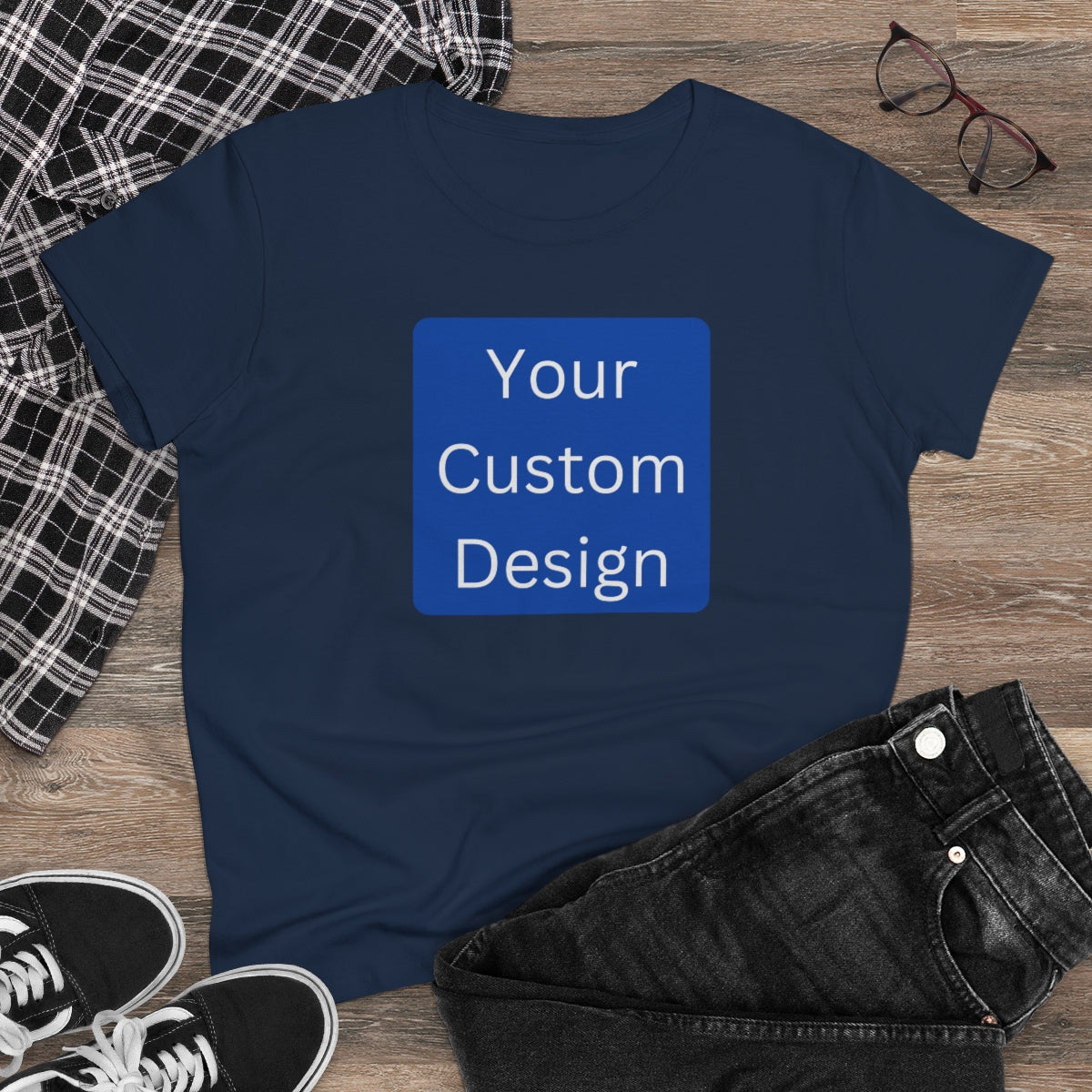 Women's Midweight Cotton Tee (Front and Back Design)