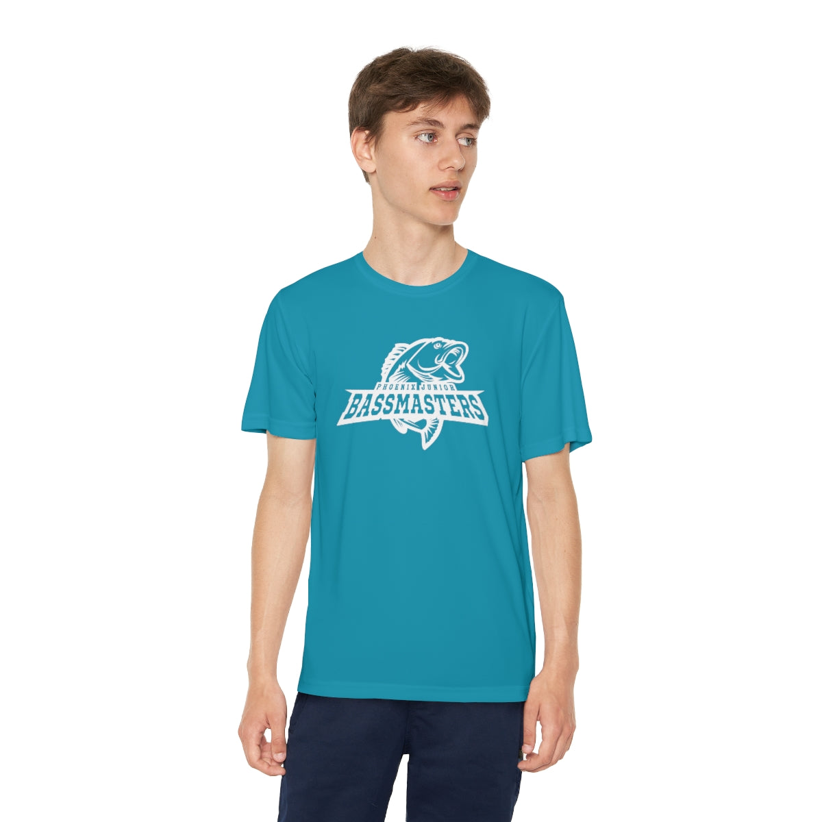 Junior Bassmasters Youth Dry Fit Tee - White Logo