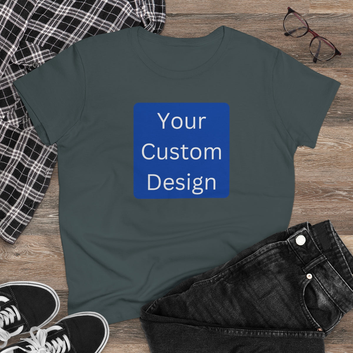 Women's Midweight Cotton Tee (Front and Back Design)