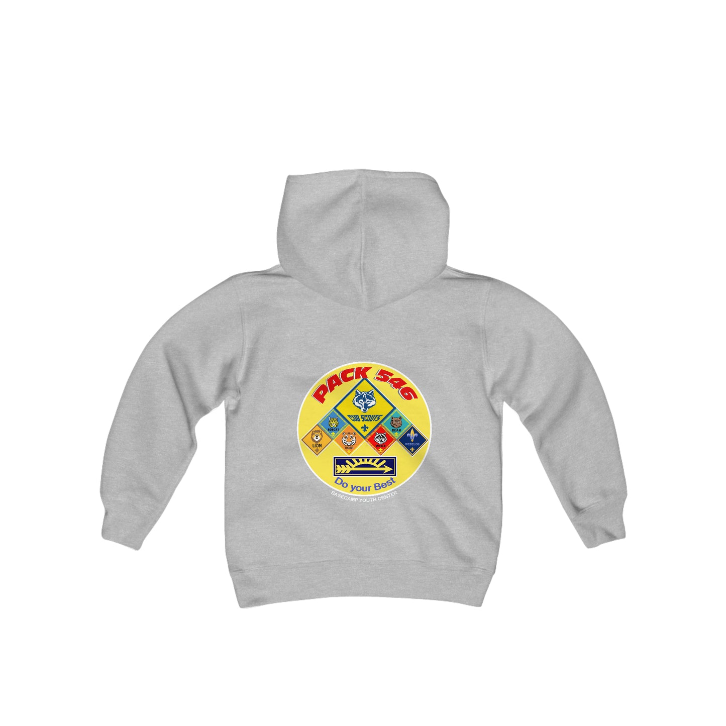 Pack 546 - Youth Cotton Hooded Sweatshirt