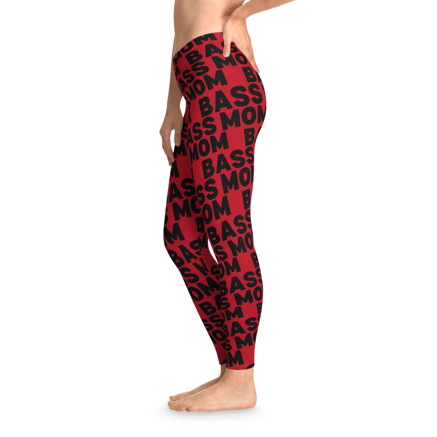 Junior Bassmasters - BASS MOM - Stretchy Leggings (Red)