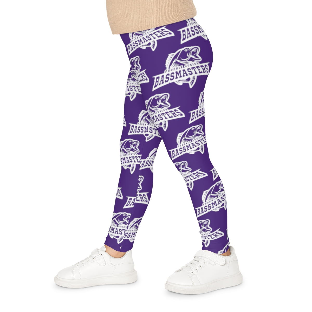 Junior Bassmasters Youth Leggings - White / Purple