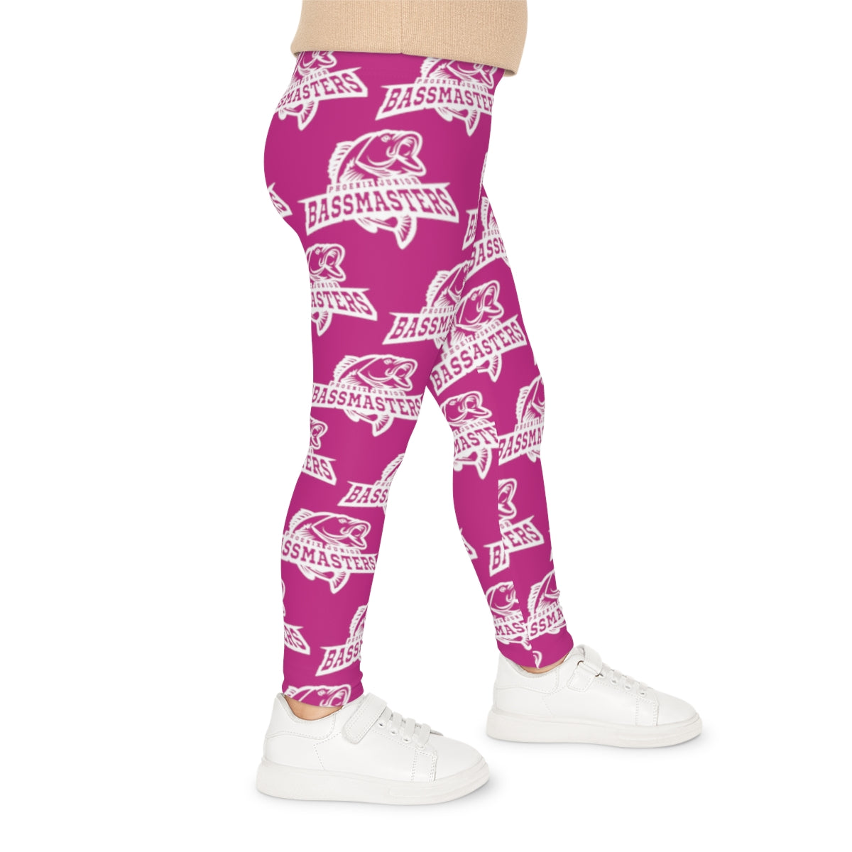 Junior Bassmasters Youth Leggings - White / Pink