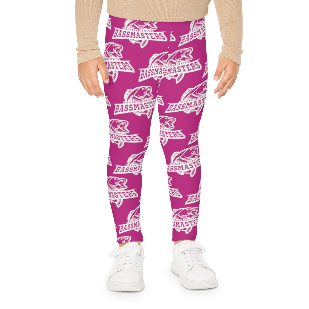 Junior Bassmasters Youth Leggings - White / Pink