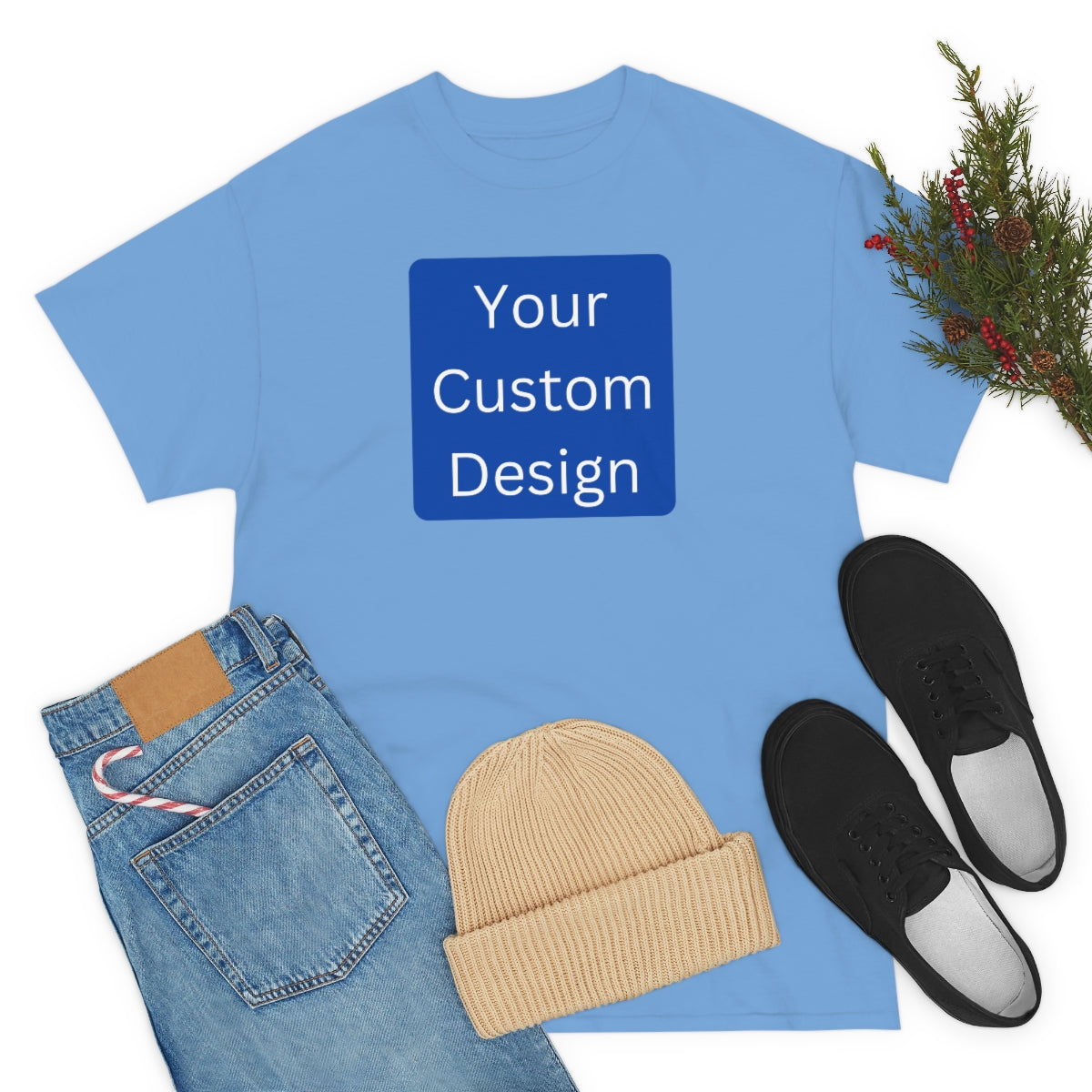 Unisex Heavy Cotton Tee (Front and Back Design)