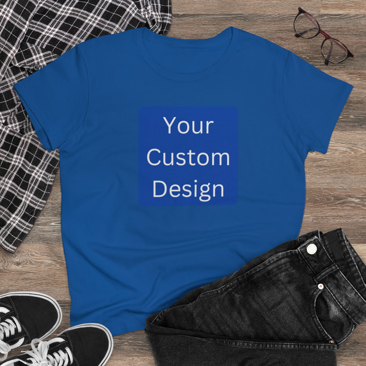 Women's Midweight Cotton Tee (Front Design Only)