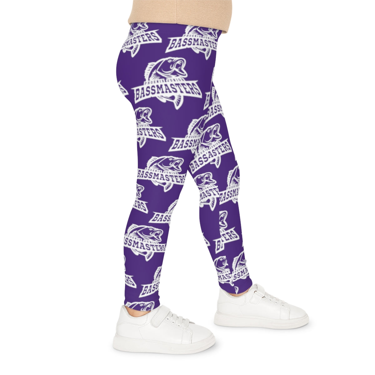 Junior Bassmasters Youth Leggings - White / Purple