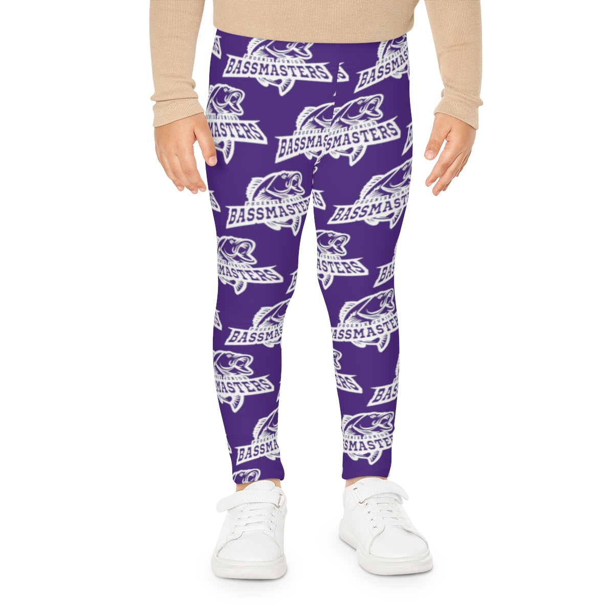 Junior Bassmasters Youth Leggings - White / Purple