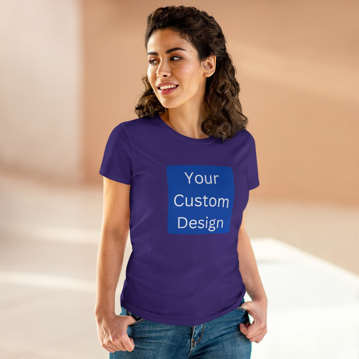 Women's Midweight Cotton Tee (Front Design Only)