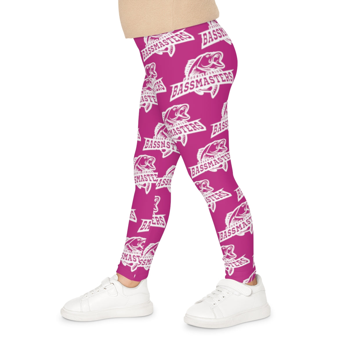 Junior Bassmasters Youth Leggings - White / Pink