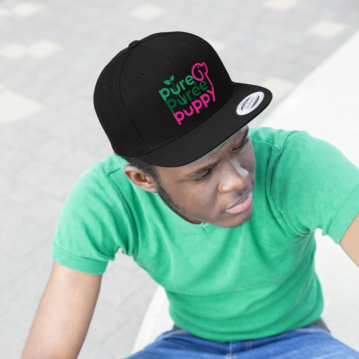 Pure Puppy Puree Unisex Flat Bill Hat