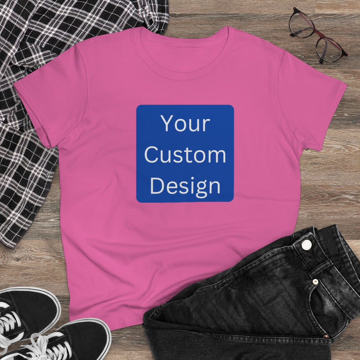 Women's Midweight Cotton Tee (Front Design Only)