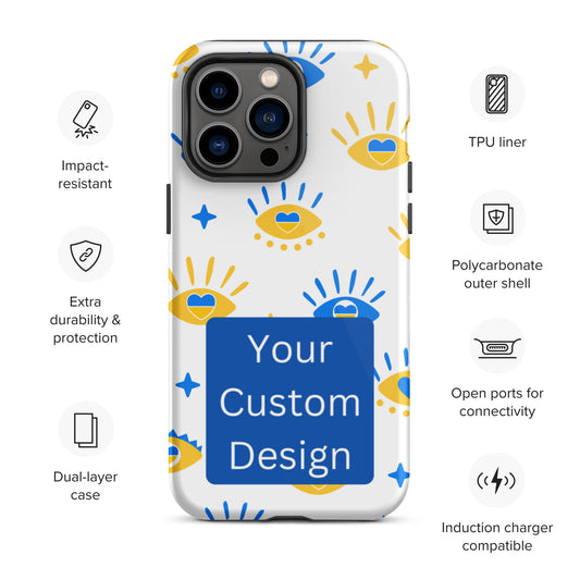 Customizable TOUGH iPhone Case - Full Back Print / Layered Designs